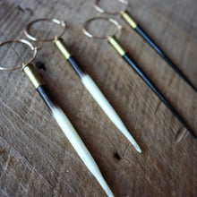 Load image into Gallery viewer, Porcupine Quill and Brass Casing Earrings