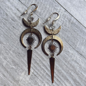 Moon Rising Herkimer Diamond Earrings