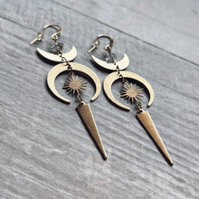 Load image into Gallery viewer, Moon Rising Herkimer Diamond Earrings
