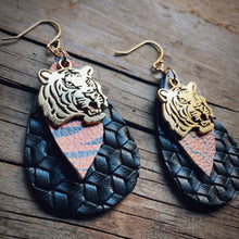 Load image into Gallery viewer, Faux Leather Bengals Dangles
