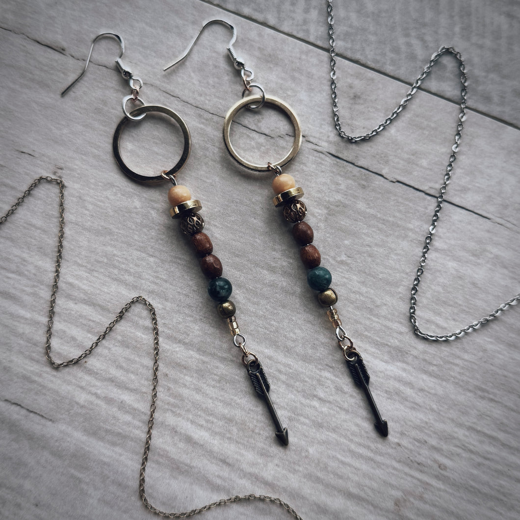 Western Boho Gold Arrow Earrings x3