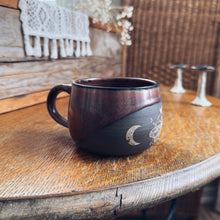 Load image into Gallery viewer, Rust Glaze Over Clay Moth Mug
