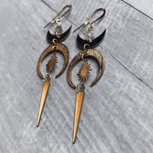 Load image into Gallery viewer, Moon Rising Herkimer Diamond Earrings
