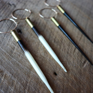 Porcupine Quill and Brass Casing Earrings