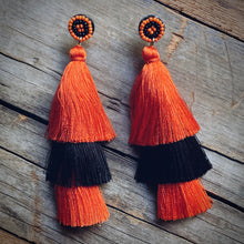 Load image into Gallery viewer, Orange Fringe Spirit Earrings
