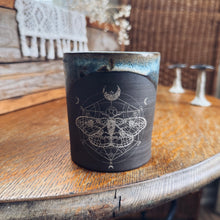 Load image into Gallery viewer, Teal &amp; Clay Glaze Moth Mug
