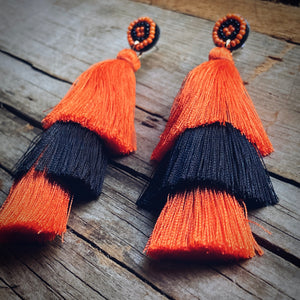 Orange Fringe Spirit Earrings