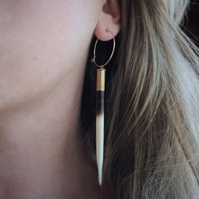 Load image into Gallery viewer, Porcupine Quill and Brass Casing Earrings
