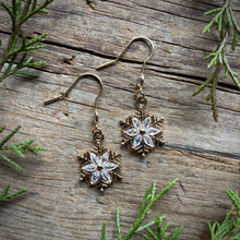 Load image into Gallery viewer, Crystal Snow Flake Holiday Earrings
