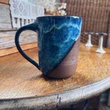 Load image into Gallery viewer, Blue Glaze Over Clay Lovers Mug
