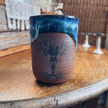 Load image into Gallery viewer, Blue Glaze Over Clay Lovers Mug
