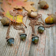 Load image into Gallery viewer, Labradorite Acron Necklace
