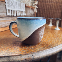 Load image into Gallery viewer, Blue Glaze Over Clay Deer Mug
