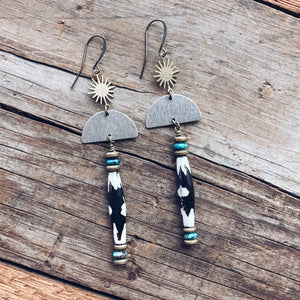 Western Sun Bone Earrings