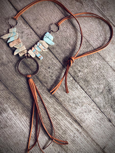 AQUA TERRA Long Leather Cord Necklace