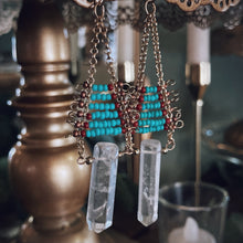 Load image into Gallery viewer, Turquoise Beaded Quartz Earrings

