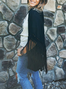Black Fringe Dream Shawl