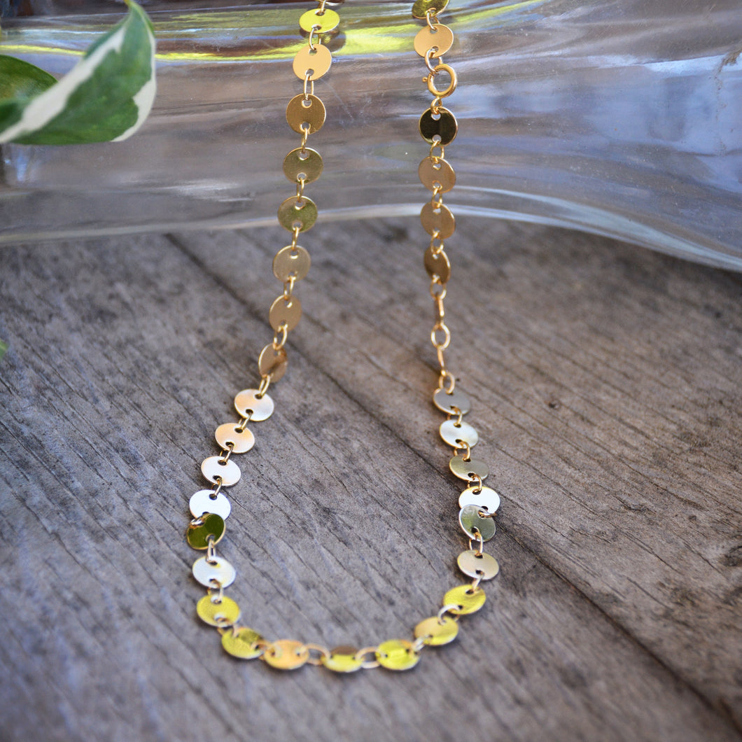 Coin Chain Dainty Choker Necklace