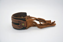 Load image into Gallery viewer, Tan Leather Fringe Cuff
