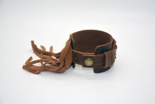 Load image into Gallery viewer, Tan Leather Fringe Cuff
