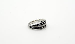 Sterling Silver Twin Leaves Ring