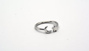 Sterling Silver Moon & Stars Ring