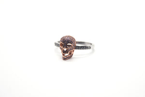 Sterling Silver Rose Gold Skull