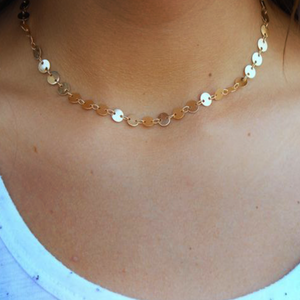 Coin Chain Dainty Choker Necklace