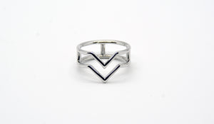 Sterling Silver VV Ring