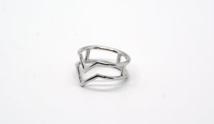 Sterling Silver VV Ring