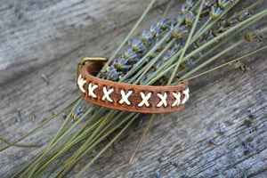 Vintage White Laced X Bracelet