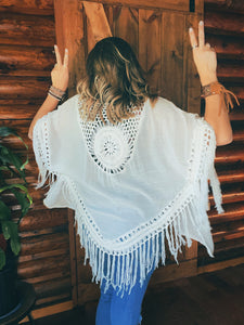 White Fringe Dream Shawl