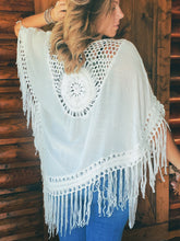Load image into Gallery viewer, White Fringe Dream Shawl
