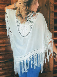 White Fringe Dream Shawl
