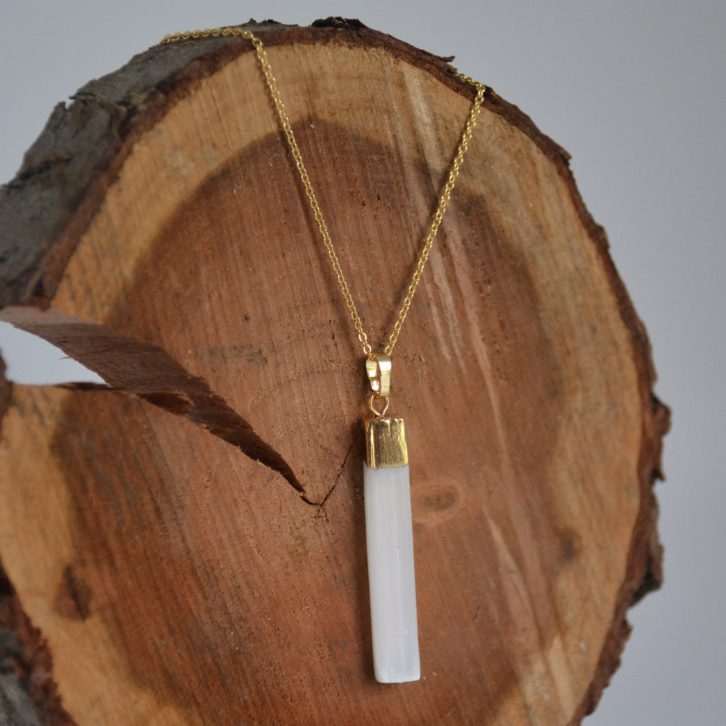 Selenite Wand Gemstone Necklace