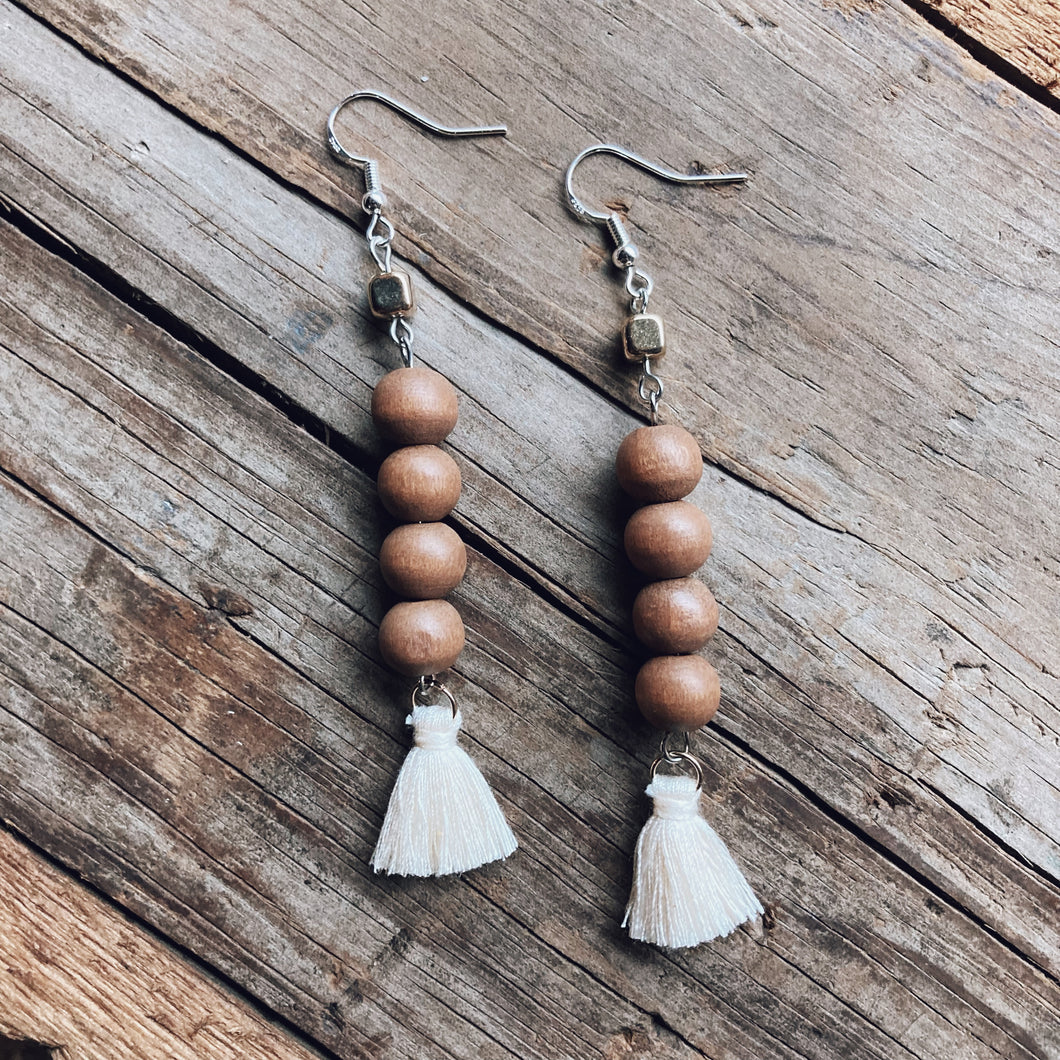 Boho Wooden Beaded Earrings