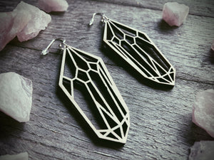 Crystal Wooden Earrings