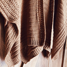 Load image into Gallery viewer, Rib Knit Camel Ruana Shawl
