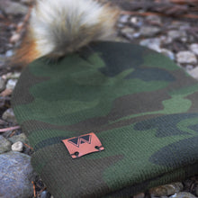 Load image into Gallery viewer, Camo Beanie with Foxy Faux Fur
