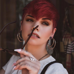 Rose Gold Moon Hoops
