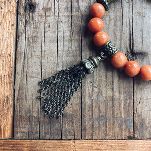 Persimmon Beaded Bracelet