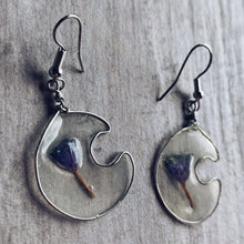 Load image into Gallery viewer, Carnation &amp; Silver Moon Earrings

