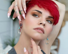 Load image into Gallery viewer, Turquoise Arrow Hoop Earrings
