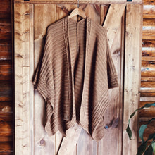Load image into Gallery viewer, Rib Knit Camel Ruana Shawl
