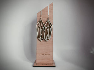 Crystal Wooden Earrings